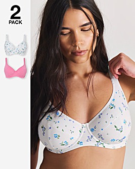 Slimma (2 Pack) Cotton Full Cup Bras (B-G)