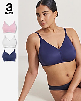 Pretty Secrets (3 Pack) Claire Micro Moulded Full Cup Non Wired Bras (B-E)