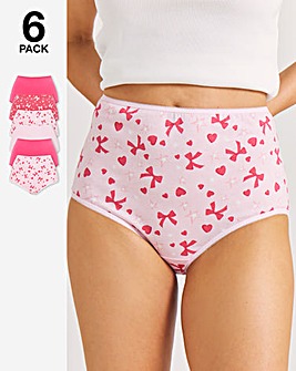 Pretty Secrets (6 Pack) Cotton Full Fit Brief Knickers