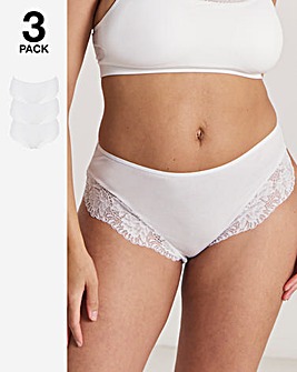 Pretty Secrets (3 Pack) Midi Brazilian Knickers White