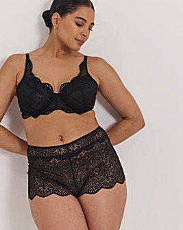 Pretty Secrets Mila Lace Short Knicker Black