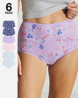 Pretty Secrets (6 Pack) Cotton Full Fit Brief Knickers