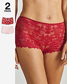 Pretty Secrets (2 Pack) Daisy Lace Short Knickers
