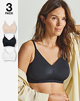 Pretty Secrets (3 Pack) Claire Micro Moulded Full Cup Non Wired Bras (B-E)