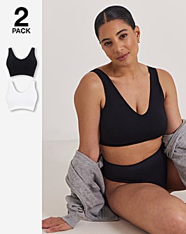 Pretty Secrets (2 Pack) Padded Comfort Tops White/Black