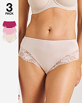 Pretty Secrets (3 Pack) Midi Brazilian Knickers Pink Multi