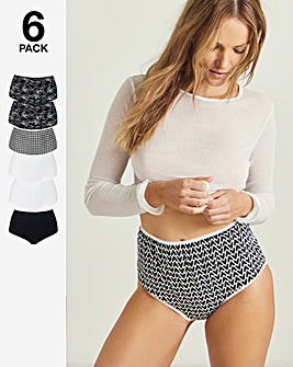 Pretty Secrets (6 Pack) Cotton Full Fit Brief Knickers