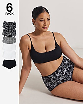 Pretty Secrets (6 Pack) Cotton Full Fit Brief Knickers