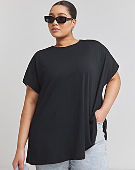 Black Slouchy Dip Back T-Shirt