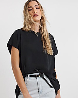Black Slouchy Dip Back T-Shirt