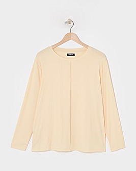 Simply Be Buttermilk Exposed Seam Rib Top