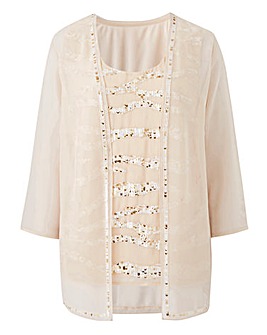 Nightingales Champagne Sequin Blouse and Jacket
