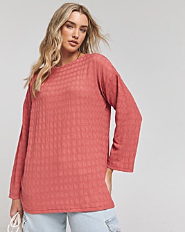 Terracotta Textured Flute Sleeve Top