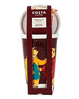 Costa Travel Mug and Biscuits Gift Set