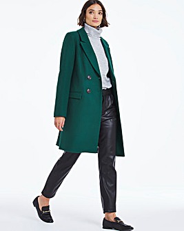 Dark Green Premium Double Breasted Wool Coat