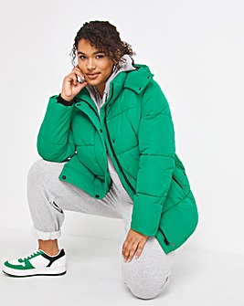 Green Mid Duvet Puffer Coat