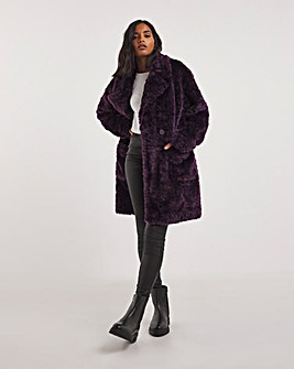 Purple Premium Teddy Fur Coat