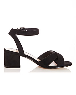 quiz white block heel sandals