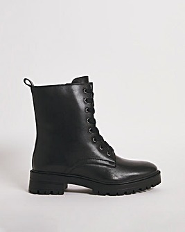 Leather Chunky Lace Up Boot EEE Fit