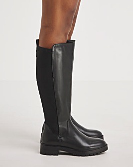 Leather High Leg Boot EEE Fit Super Curvy Calf