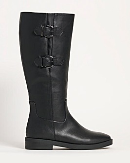 Double Buckle High Leg Boot EEE Fit Curvy Plus Calf