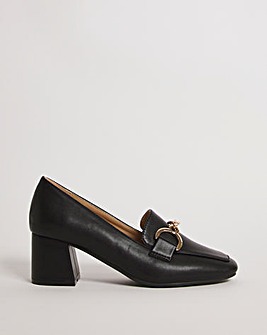Flexible Block Heel Loafer with Trim E Fit