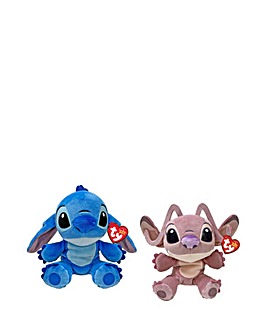 TY Disney Stitch & Angel 8-inch Beanie Babies 2-Pack