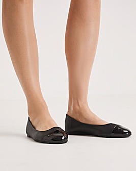 Sienna Toe Cap Ballerina Shoes Wide Fit Simply Comfort