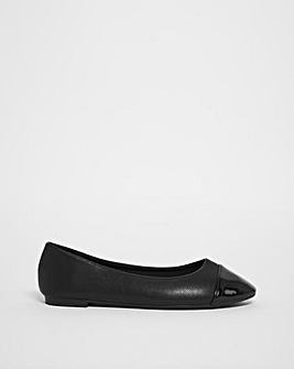Sienna Toe Cap Ballerina Shoes Ex Wide Fit