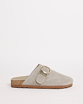Lola Suede Closed Toe Footbed Shoes Wide Fit