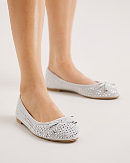 Jasmine Diamante Ballerina Shoes Wide Fit Simply Comfort