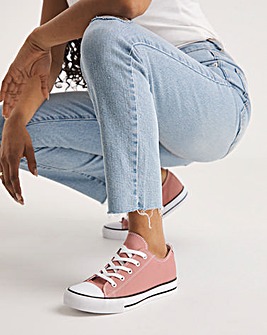 Willow Canvas Lace Up Trainers Wide Fit