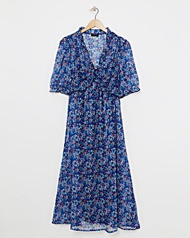 Midi Tea Dress With Frill Detail