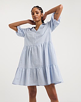 Smock Sun Dress With Puff Sleeves