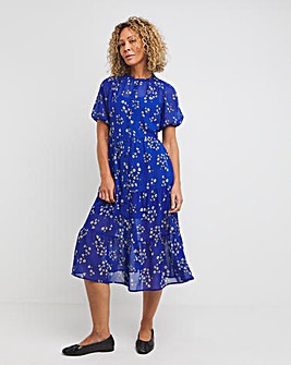 Button Through Tiered Smock Dress