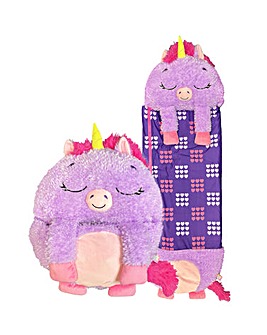 Happy Nappers Purple Unicorn Plush Sleeping Bag