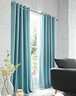 Faux Suede Eyelet Lined Curtains