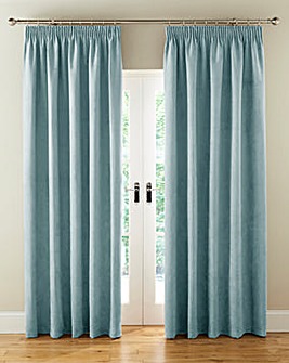 Faux Suede Pencil Pleat Lined Curtains