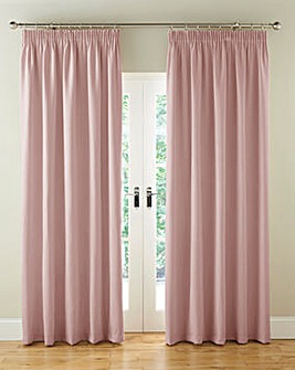 Faux Suede Pencil Pleat Lined Curtains