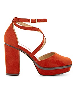 orange block heels wide fit