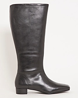 Basic Leather High Leg Boot Extra Wide EEE Fit Curvy Calf