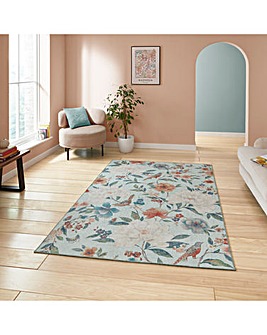 Catherine Lansfield Pippa Floral Birds Washable Rug