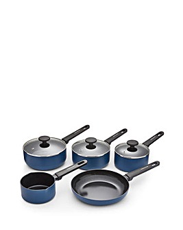 Morphy Richards Recycled Aluminium Blue 5 Piece Pan Set