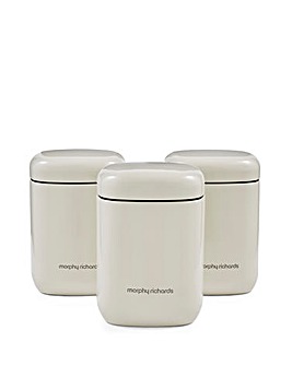 Morphy Richards Set of 3 Canisters - Cream