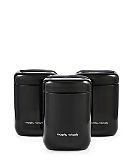 Morphy Richards Set of 3 Canisters - Black