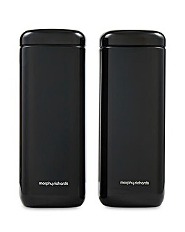 Morphy Richards Set of 2 Large Canisters - Black