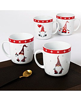 Waterside Set of 4 Nordic Gnome Mugs