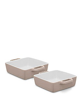 Barbary & Oak Nattura Set of 2 Square Baking Dishes Beige