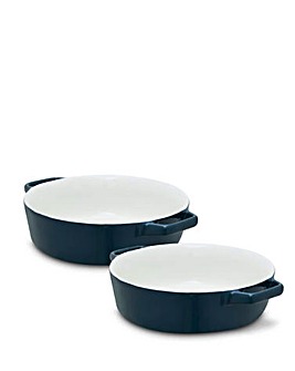 Barbary & Oak Nattura Set of 2 Round Baking Dishes Teal