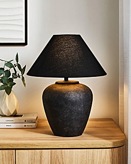 Nolan Black Ceramic Urn Table Lamp